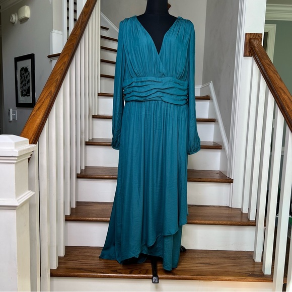 Anthropologie Gwendolyn Teal Maxi Dress NWT Size 14 - Picture 6 of 15